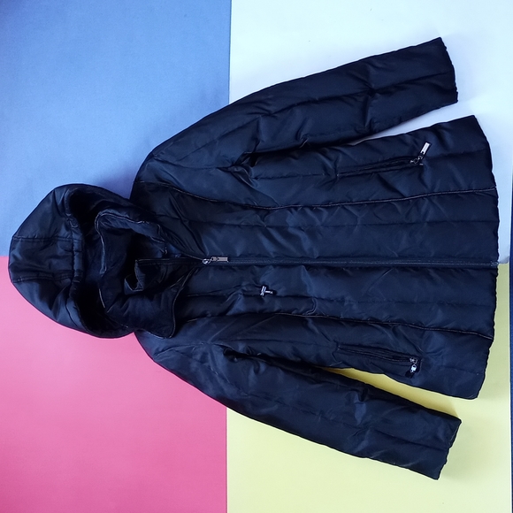 Modern Women’s Nautica Essential Black Duck Down Winter Puffer Long Coat